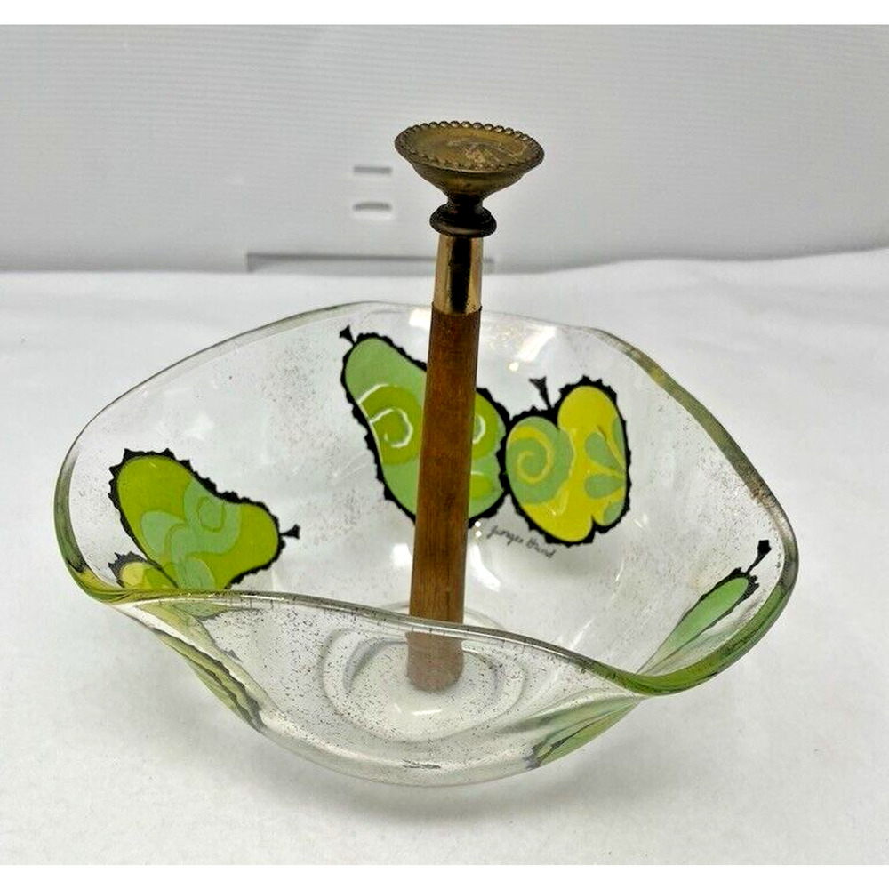 Georges Briard MCM Bowl Candy Nuts Pear Apple Decor Wavy Bowl Collectible